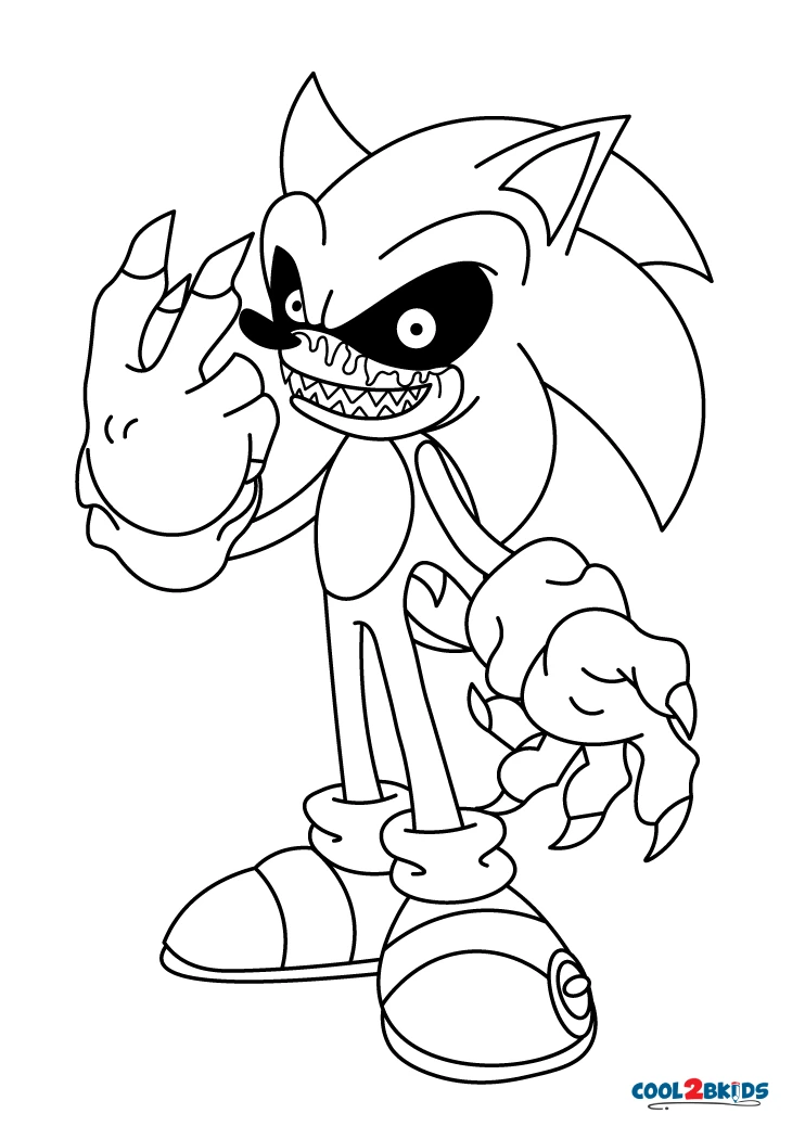 Desenho e Imagem Sonic EXE Prontidão para Colorir e Imprimir Grátis para  Adultos e Crianças 