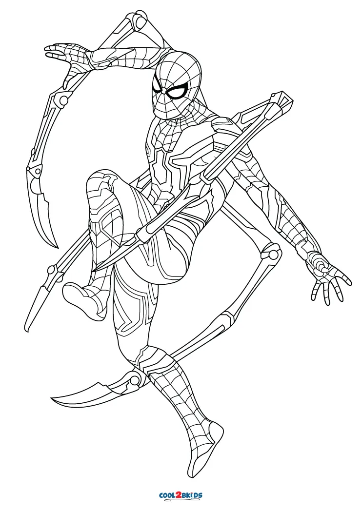 Free Printable Iron Spiderman Coloring Pages For Kids