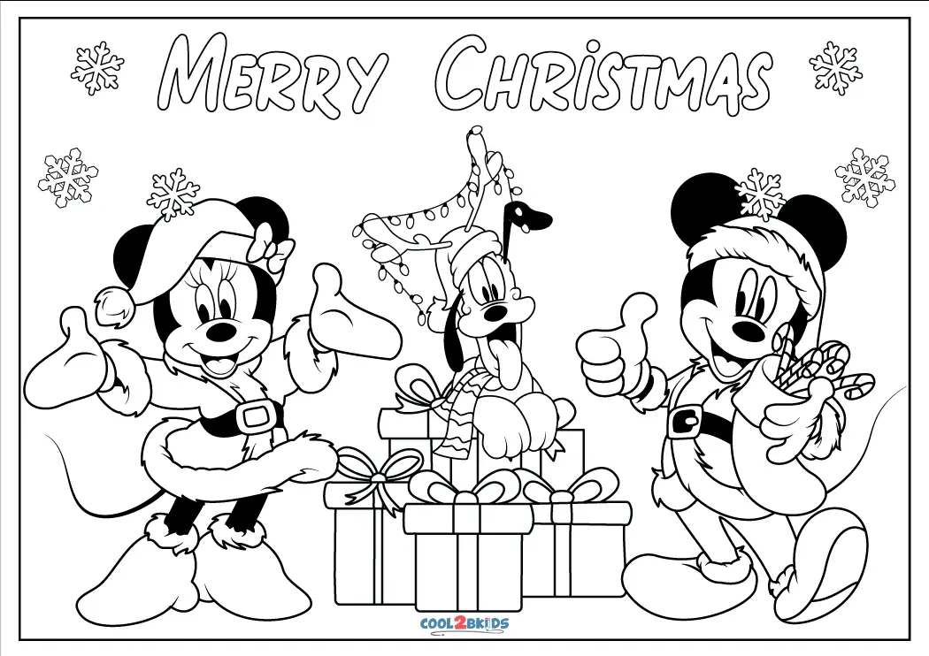Mickey Minnie Christmas Coloring Pages Mickey Minnie Christmas Coloring Pages