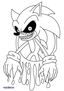 Desenho e Imagem Sonic EXE Prontidão para Colorir e Imprimir Grátis para  Adultos e Crianças 