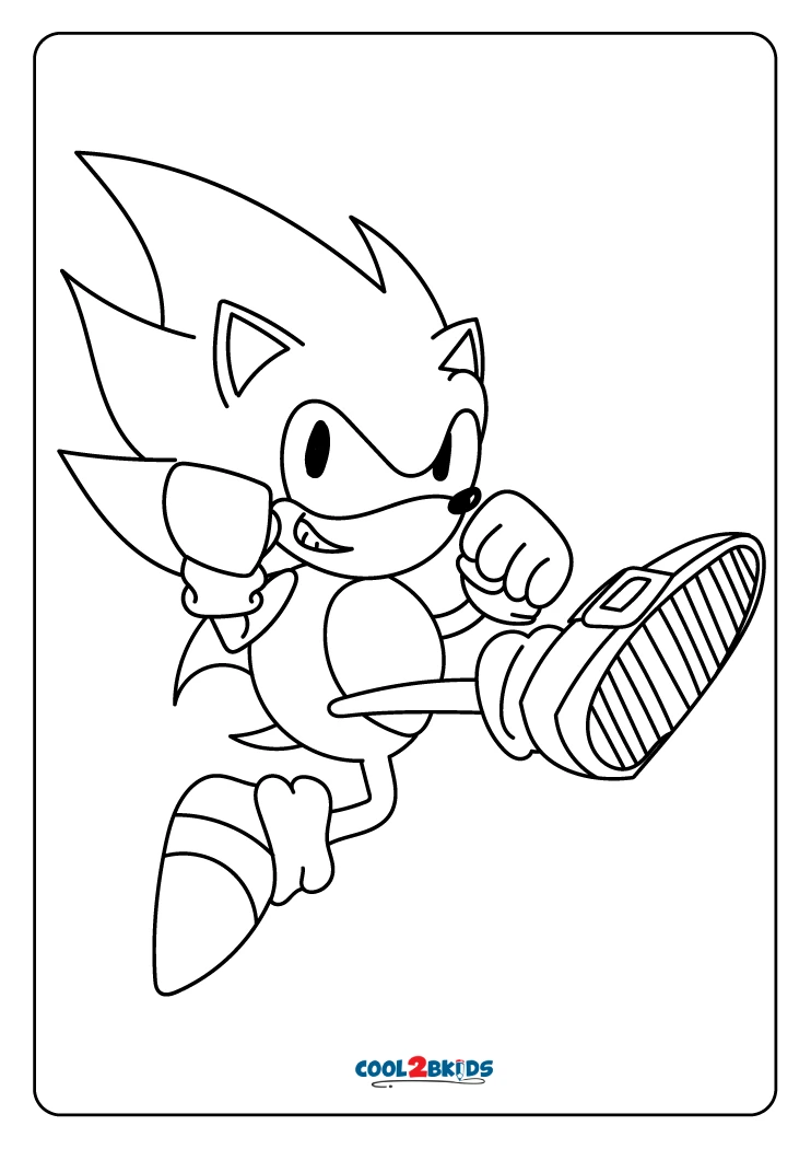 Desenhos para colorir do Sonic com velocidade super rápida - Desenhos para  colorir para impressão grátis