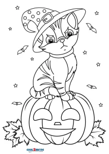 Desenhos de Gatos de Halloween Para Colorir - Cool2bKids