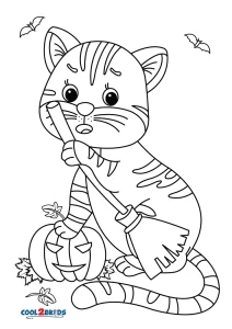 Desenhos de Gatos de Halloween Para Colorir - Cool2bKids