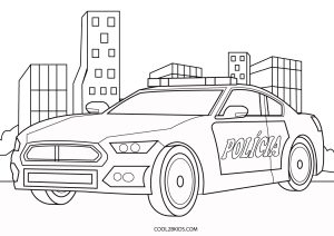 Desenhos de Carros de Policia PDF Pra Colorir Rapido