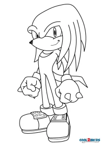 Desenho de Knuckles, a equidna para colorir