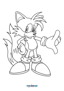 Desenho 02 de Miles Tails Prower para colorir