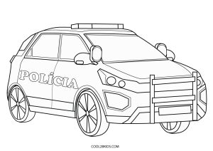 Desenhos de Carro de Polícia Para Colorir - Páginas Para Impressão Grátis