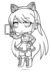 Desenho Gacha Life para colorir, fazer atividades e imprimir