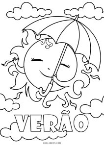 Desenhos sobre verão para colorir - Atividades Pedagógicas