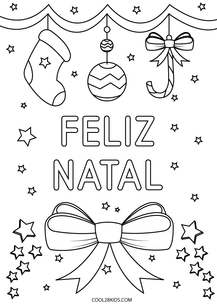 Feliz natal para colorir desenho de página para colorir de arte de linha de  natal para crianças