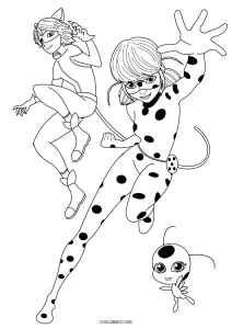 Ladybug e Cat Noir 04 – Imagens para Colorir