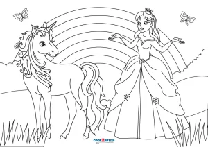 Ausmalbilder Einhorn mit Regenbogen - Malvorlagen Kostenlos zum Ausdrucken