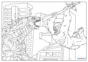 Free Printable Godzilla vs Kong - Godzilla Vs Kong Coloring Pages 2021 300x212.webp
