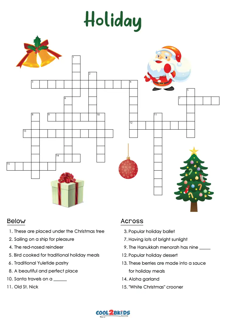 Free Printable Holiday Crossword Puzzles