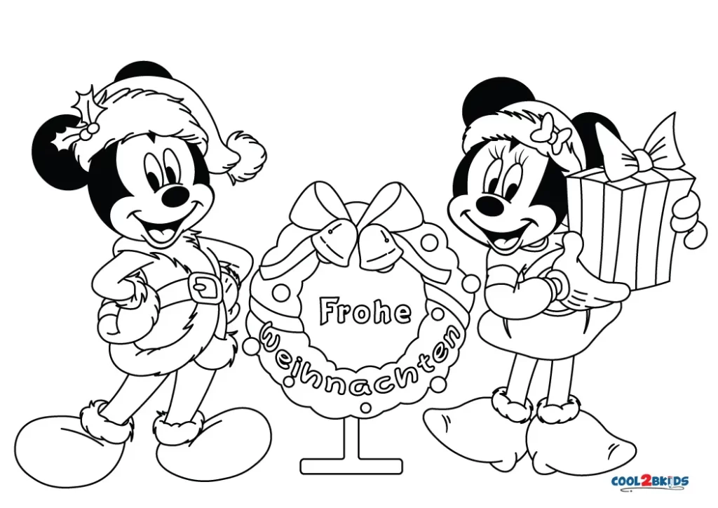 Ausmalbilder Mickey Mouse Weihnachten - Malvorlagen Kostenlos zum Ausdrucken
