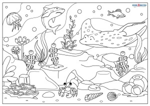 cartoon sea animals coloring pages