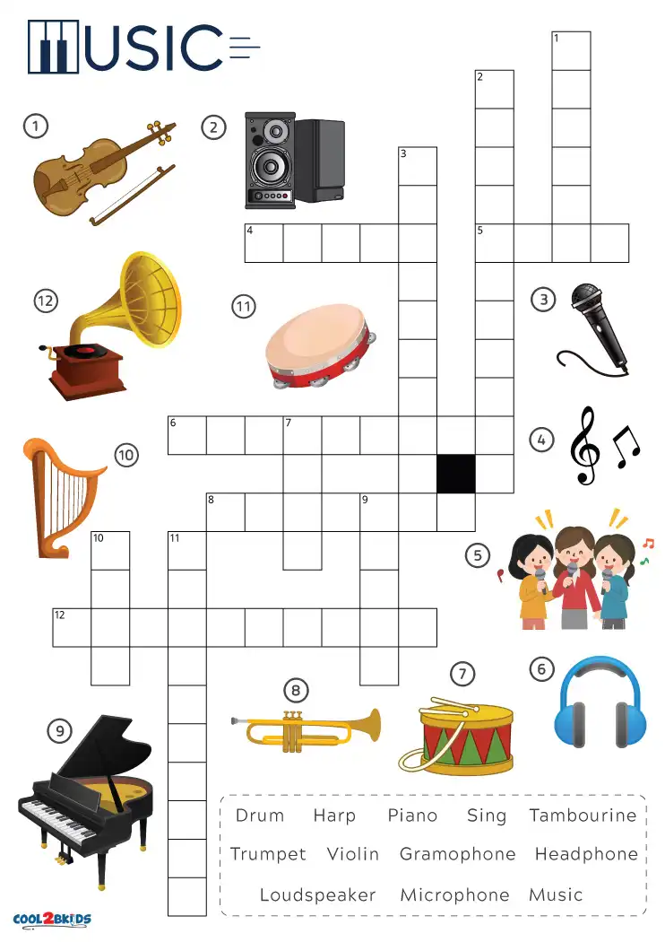 Free Printable Music Crossword Puzzles
