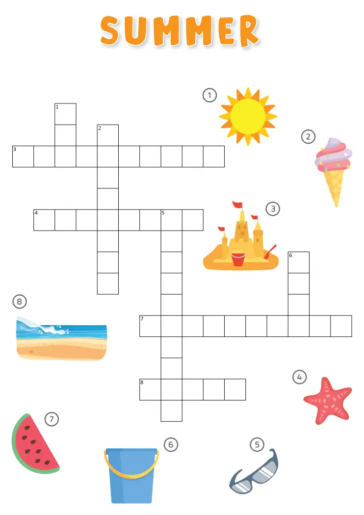 Free Printable Summer Crossword Puzzles