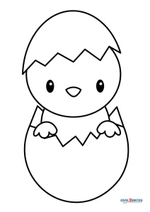 baby chick hatching coloring page