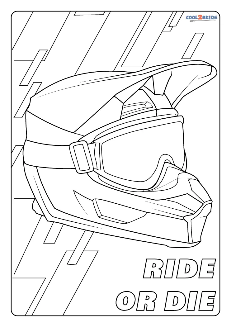 Free Printable Dirt Bike Helmet Coloring Pages For Kids