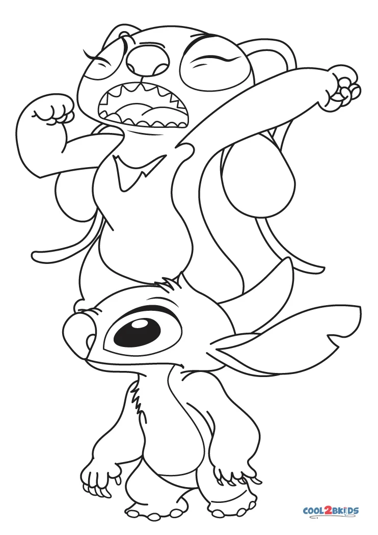 Free Printable Stitch And Angel Coloring Pages For Kids