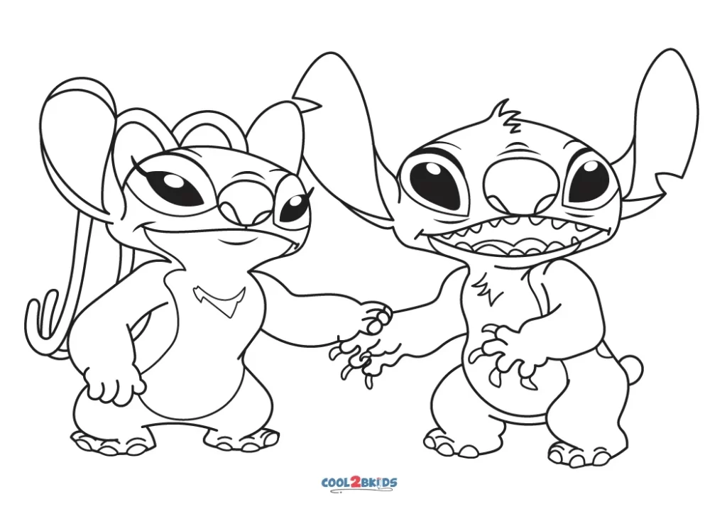 Free Printable Stitch And Angel Coloring Pages For Kids