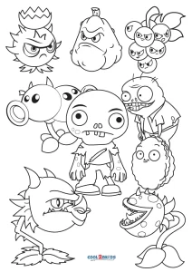 Plants vs Zombies Coloring Pages Printable for Free Download