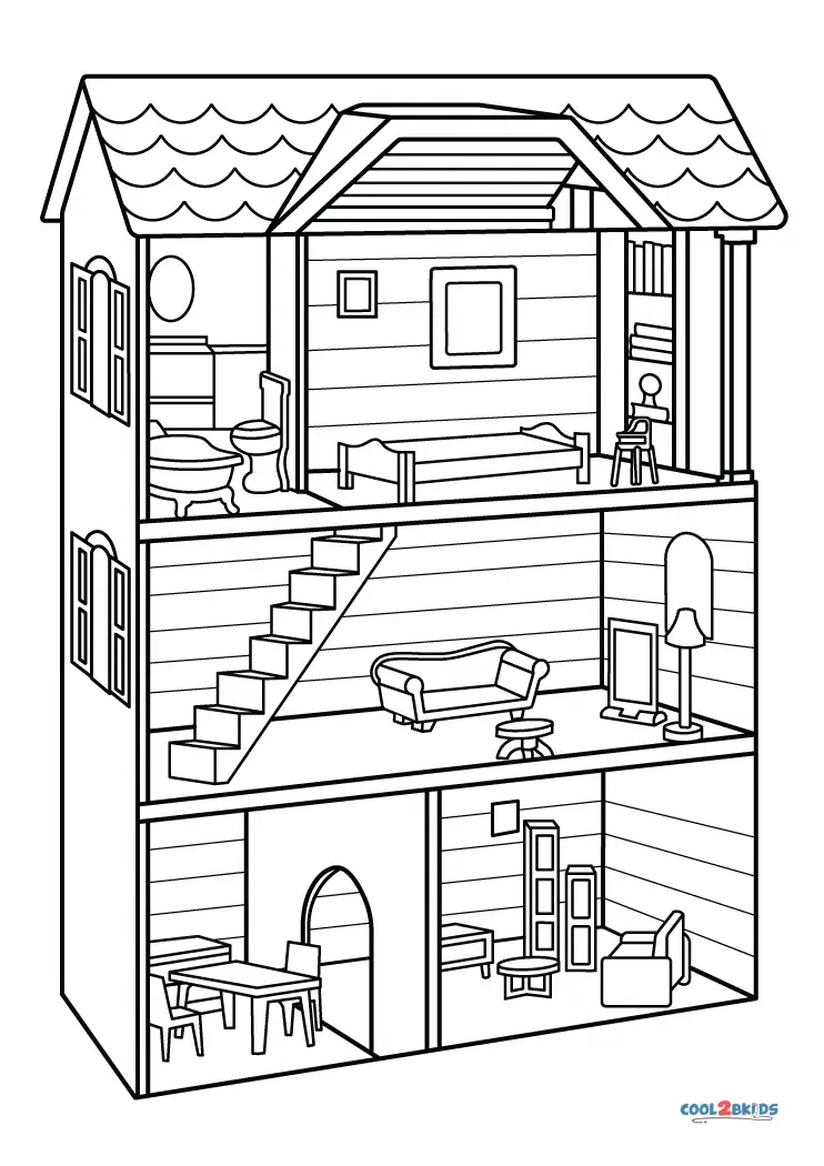 Download Free Doll House Coloring Pages For Your Kids