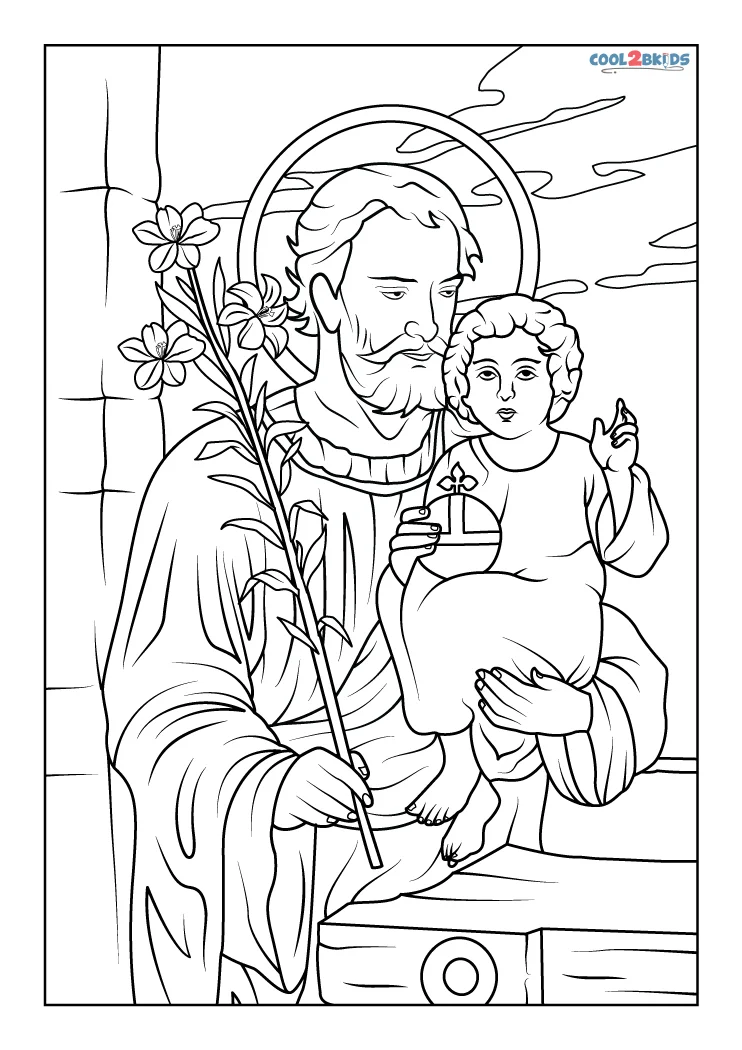 Free Printable Saint Joseph Coloring Pages For Kids